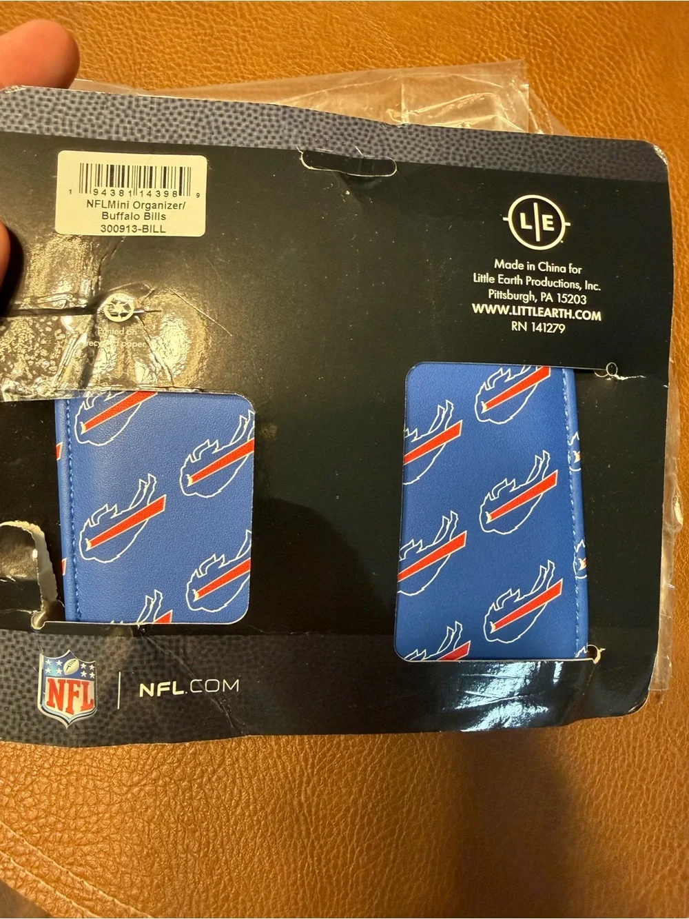 Bills Mini Organizer Wallet - Blue/Red NWT and packaging